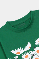 Girls Green Flower Tee